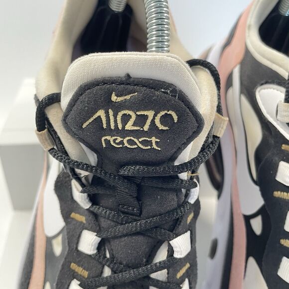 Nike Air Max 270 React Women Running Shoes Coral Black White AT6174-005 Size 8.5 - Picture 6 of 13
